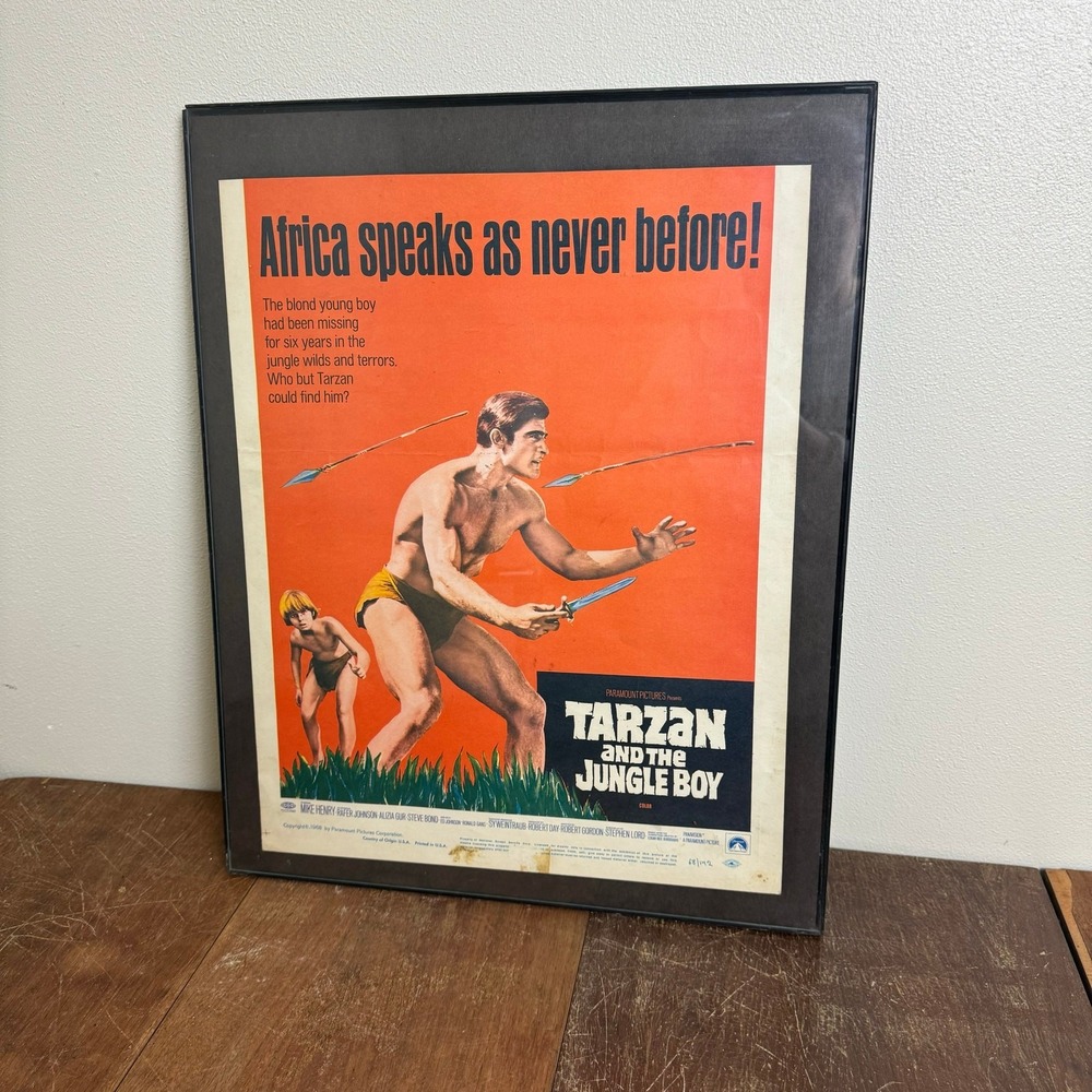 Tarzan and the Jungle Boy Vintage 1968 Original CUT Movie‎ Poster Framed 68/142